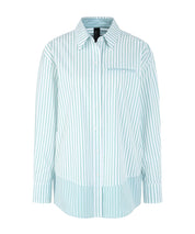 Bright Emerald Striped Cotton Shirt Blouse
