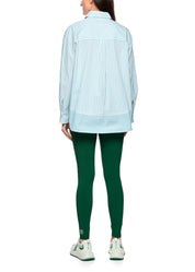 Bright Emerald Striped Cotton Shirt Blouse