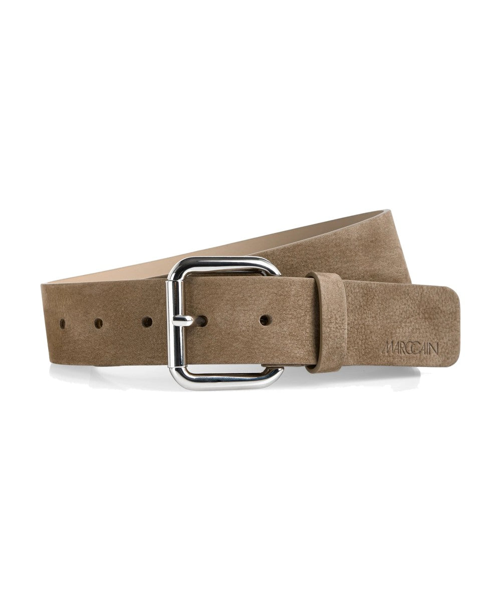 Light Stone Nubuck Leather Belt