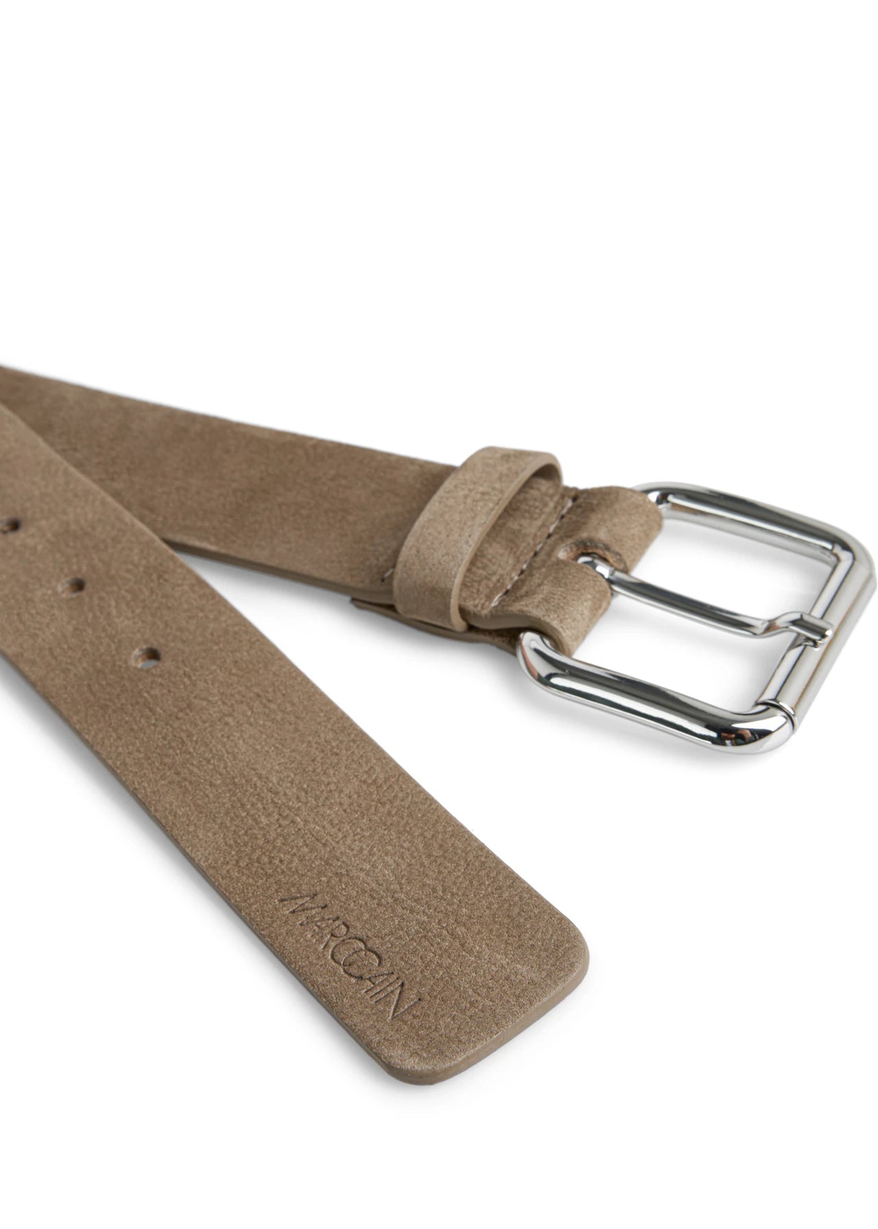 Light Stone Nubuck Leather Belt