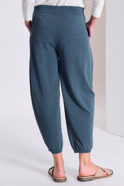 Cotton knit comfort-fit Trousers Blue Slate