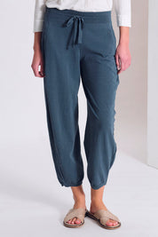Cotton knit comfort-fit Trousers Blue Slate