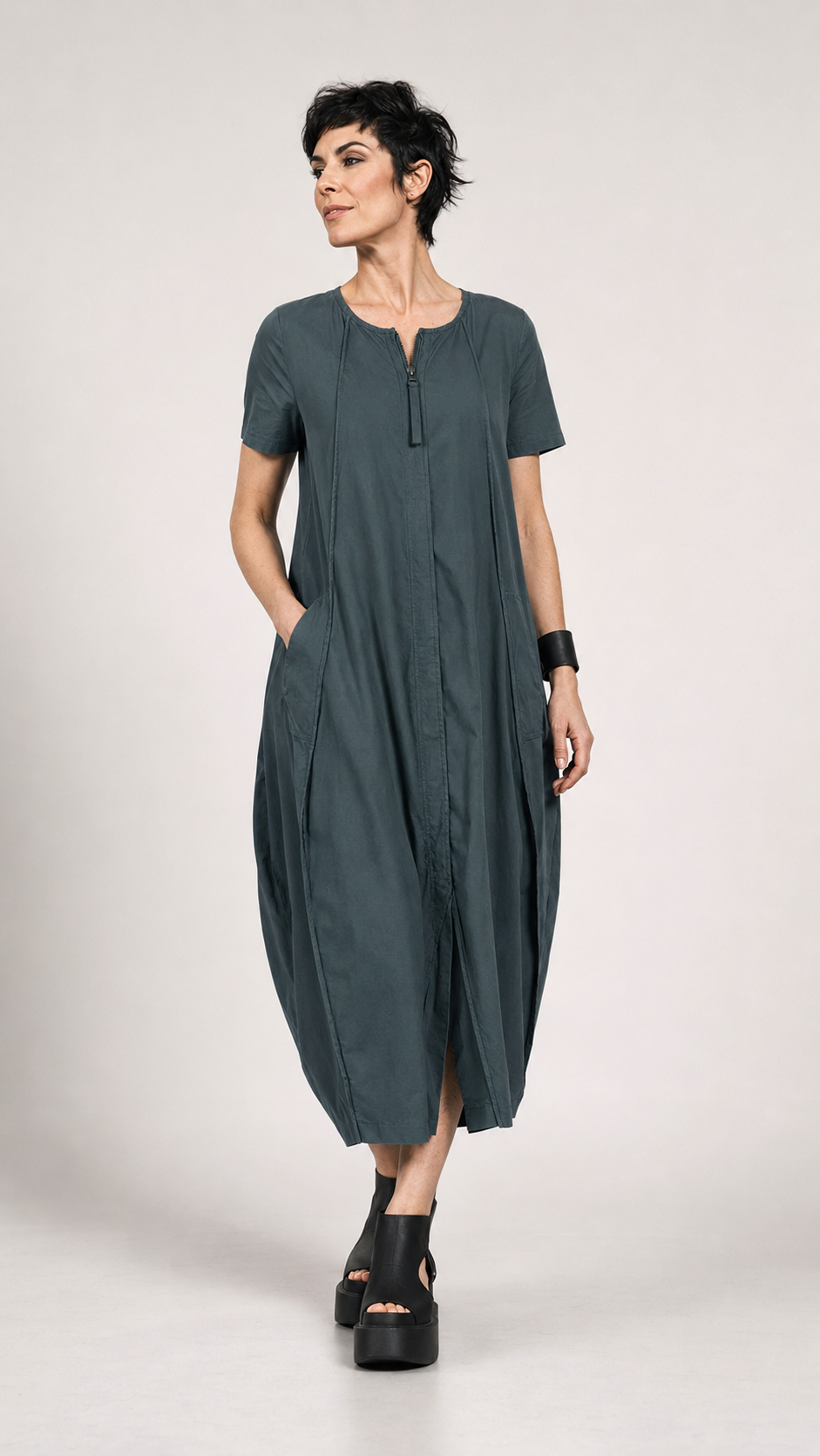 3220910 Short Sleeved Dress Green