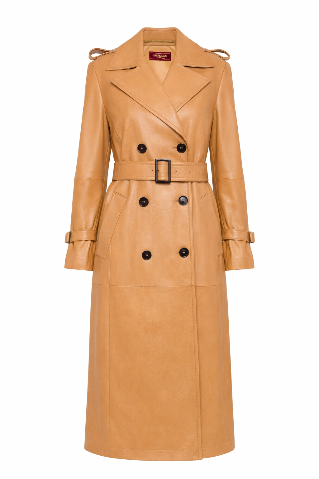 Magiaro Leather Trench Coat Caramel