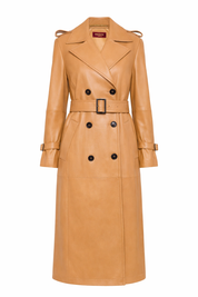 Magiaro Leather Trench Coat Caramel