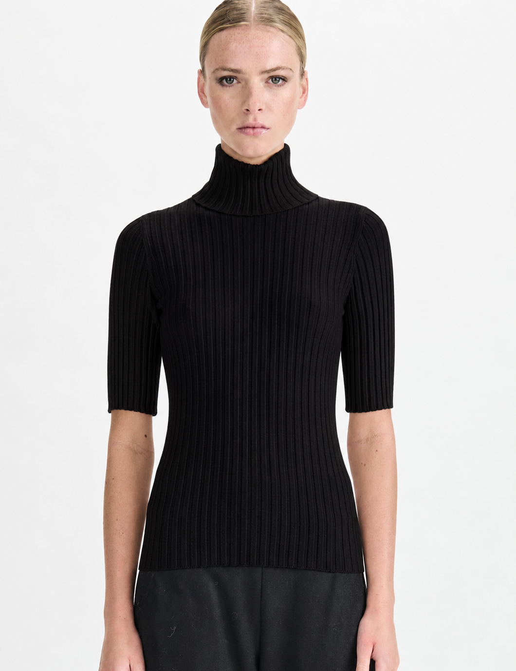 Ribbed Short Sleeve Knit