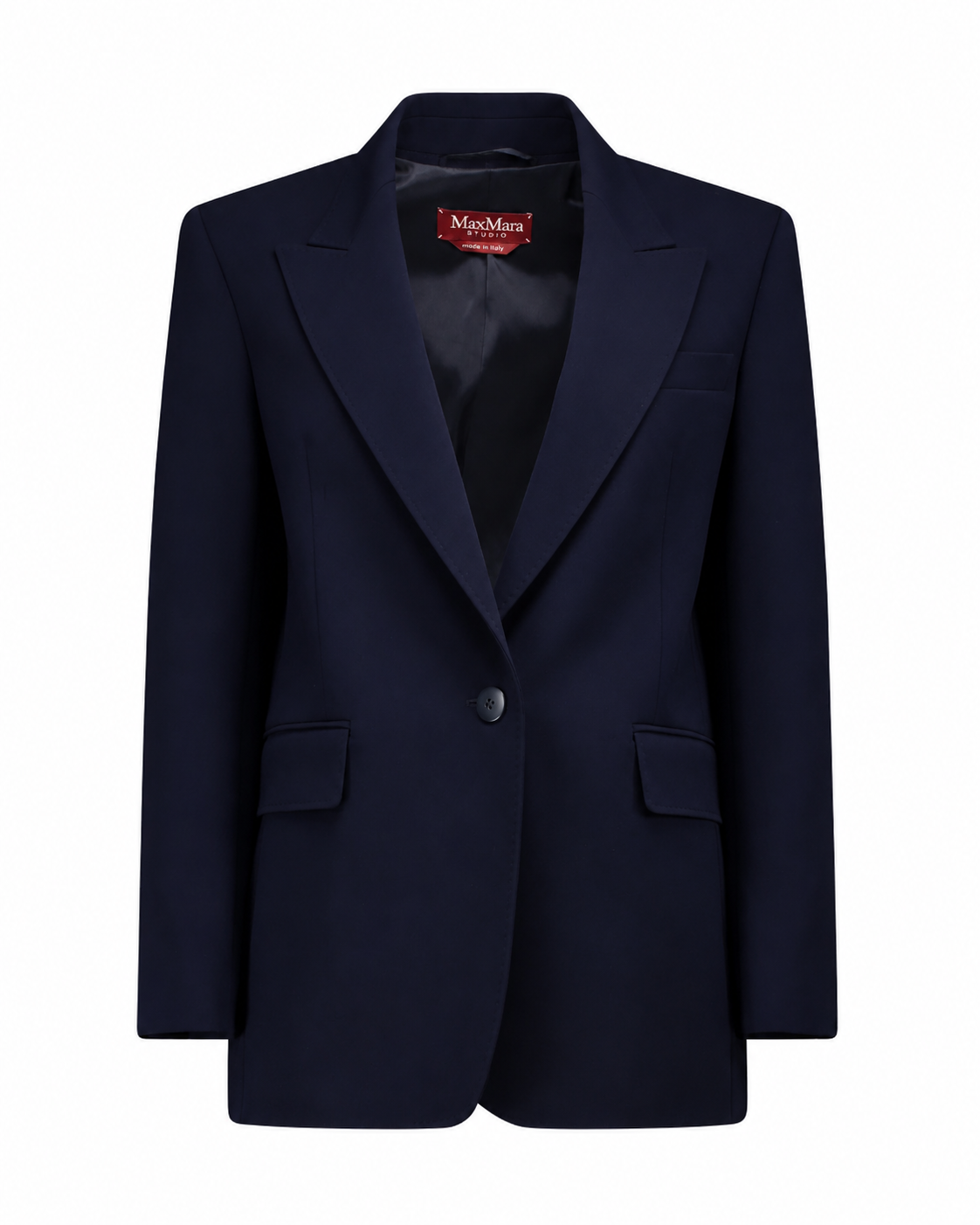 Furetto Navy Single-breasted Cady Blazer