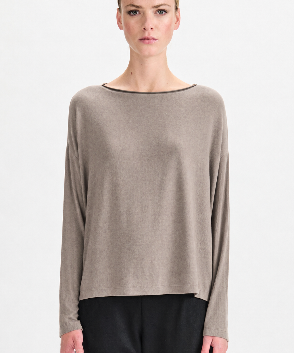 Modal Cashmere Reversible Button Tee