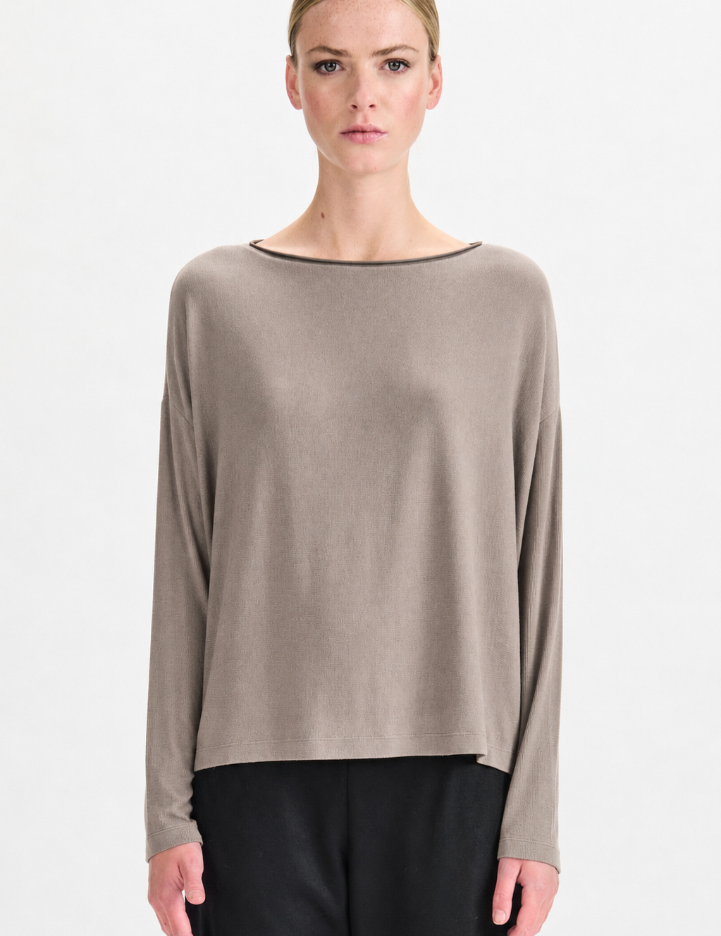 Modal Cashmere Reversible Button Tee