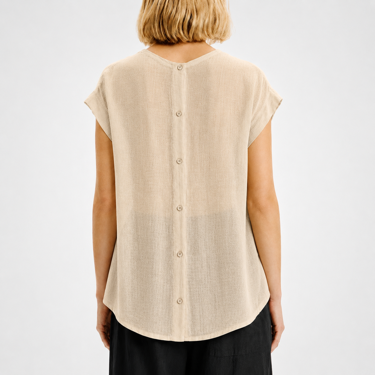 Linen Cap Sleeve Top