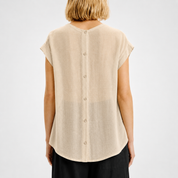 Linen Cap Sleeve Top