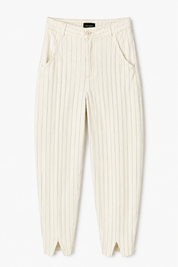 Pinstripe signature pant sand