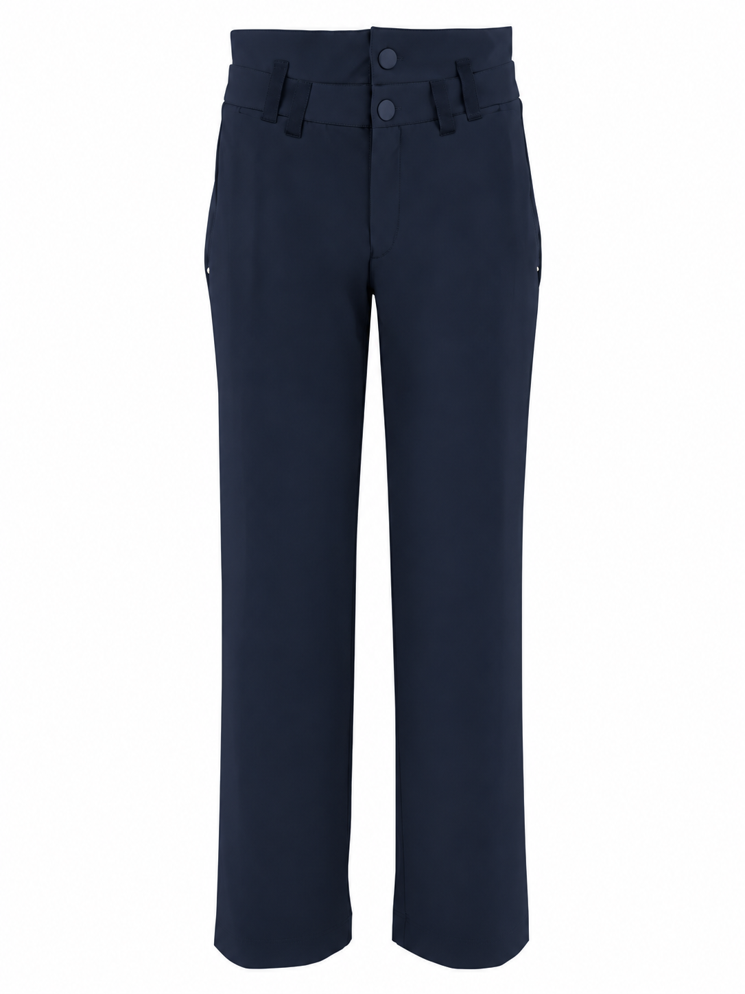 Eye Navy straight-Leg Pants with Double Waistband