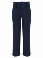 Eye Navy straight-Leg Pants with Double Waistband