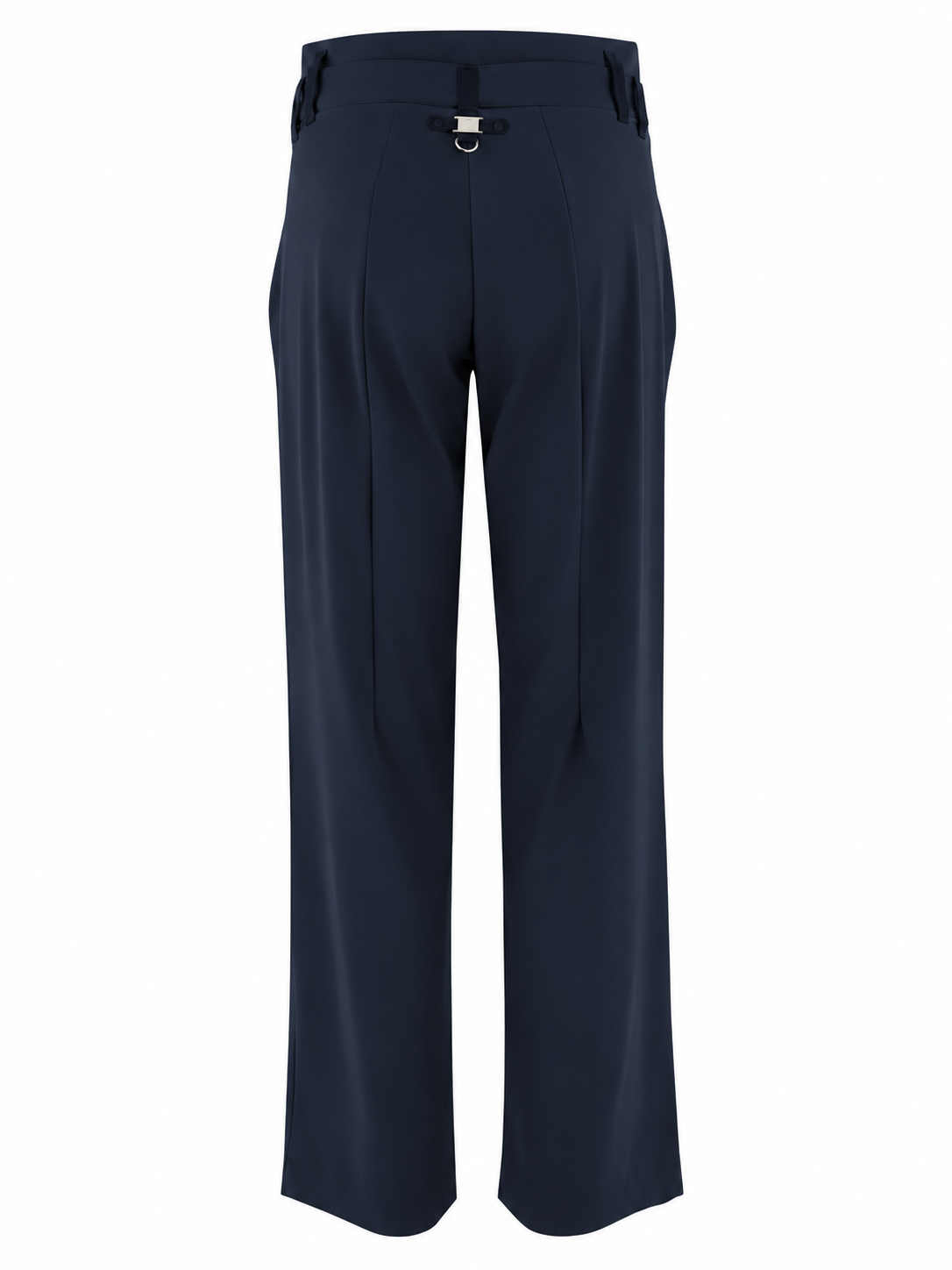 Eye Navy straight-Leg Pants with Double Waistband