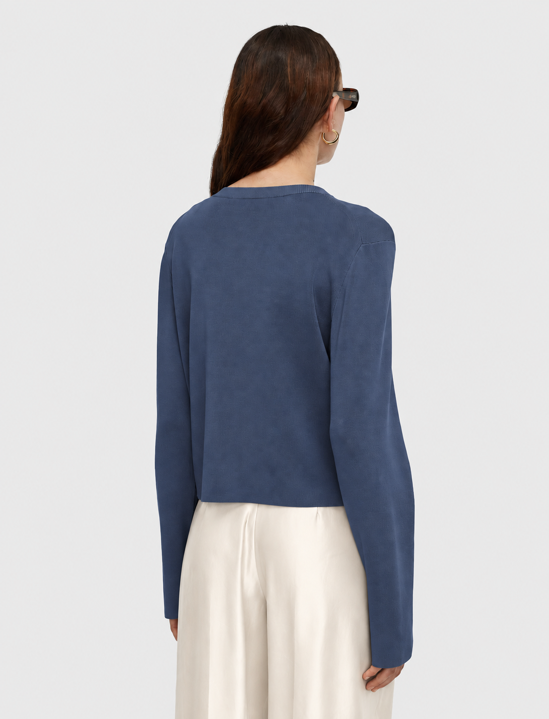Artemis Light Viscose Knit Cardigan Blue