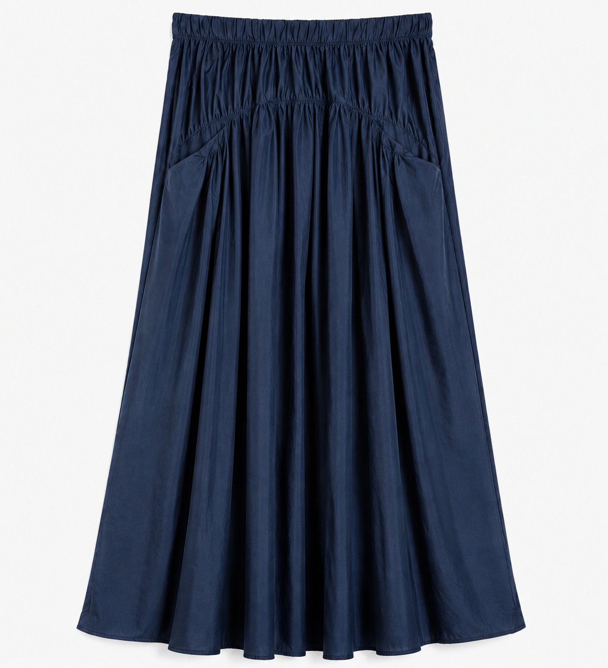 Eracle Maxi Skirt Cotton Silk Navy