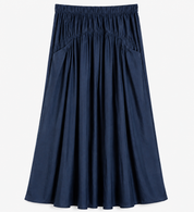 Eracle Maxi Skirt Cotton Silk Navy