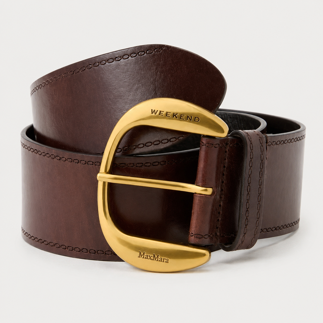 Laccato dark brown belt