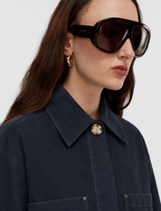 Aitna Cotton Jacket Dark Navy