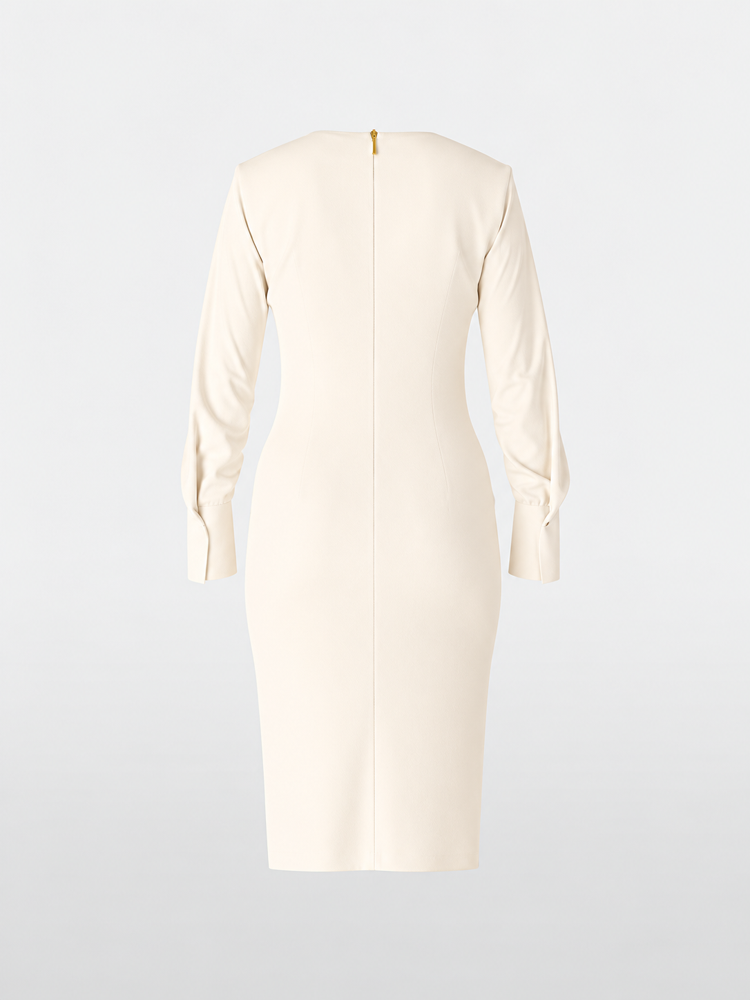 Deep V-Neck Dress Cream
