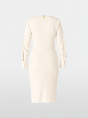 Deep V-Neck Dress Cream