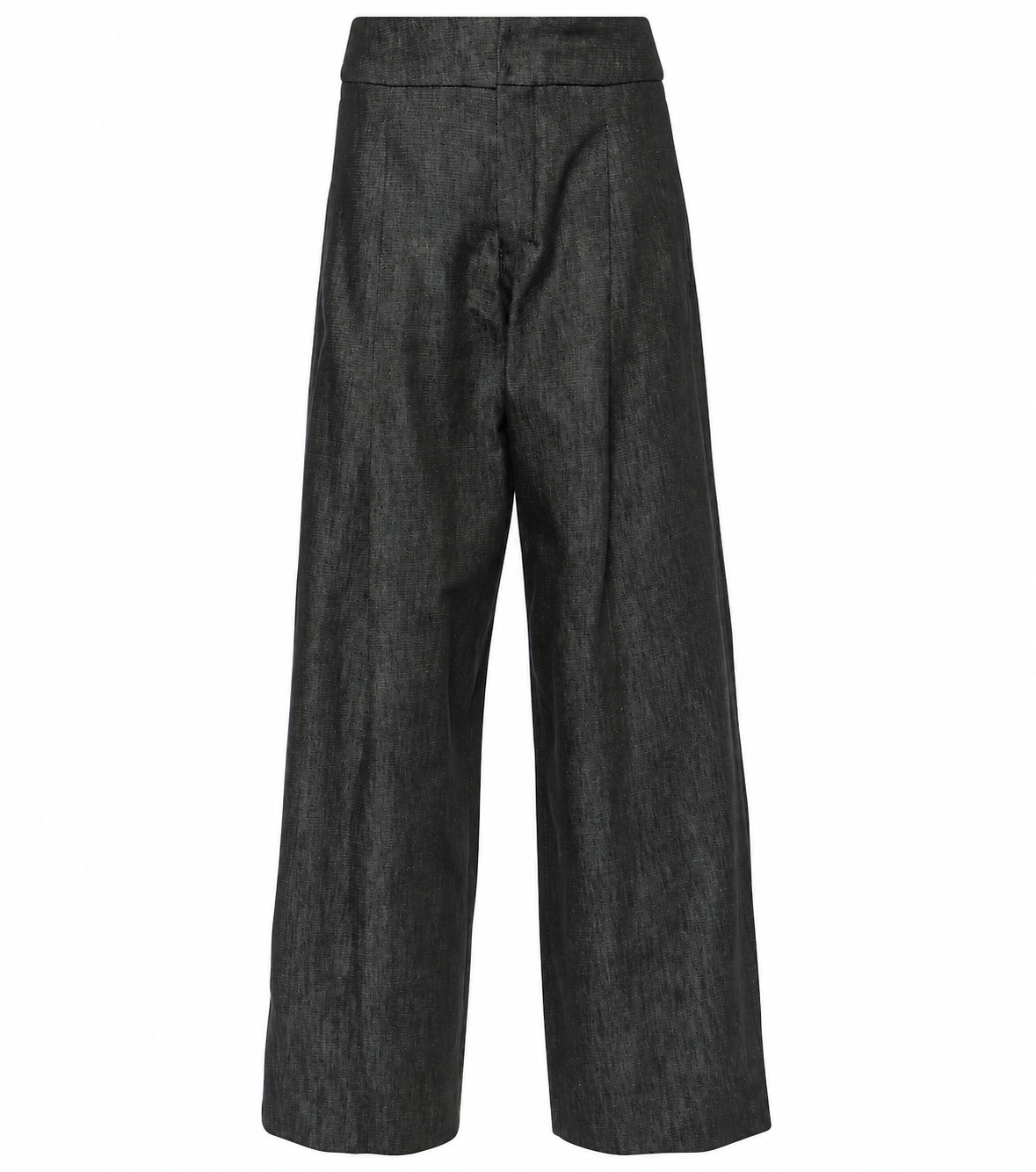 Chambray Wide-Leg Trousers