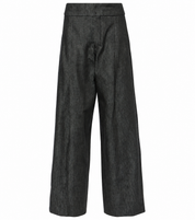Chambray Wide-Leg Trousers