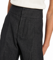 Chambray Wide-Leg Trousers