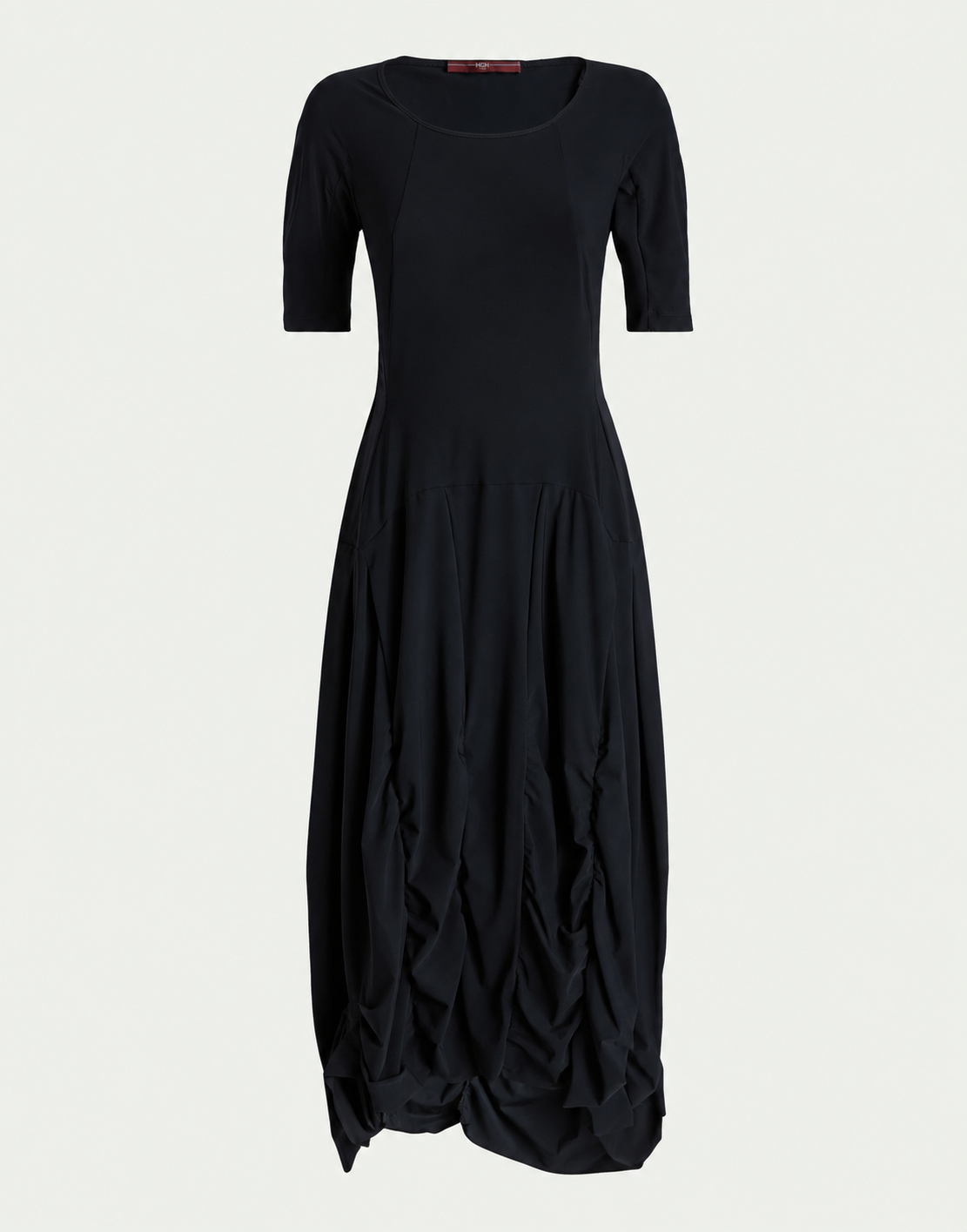 On Top Midnight Blue Midi Dress with Draping
