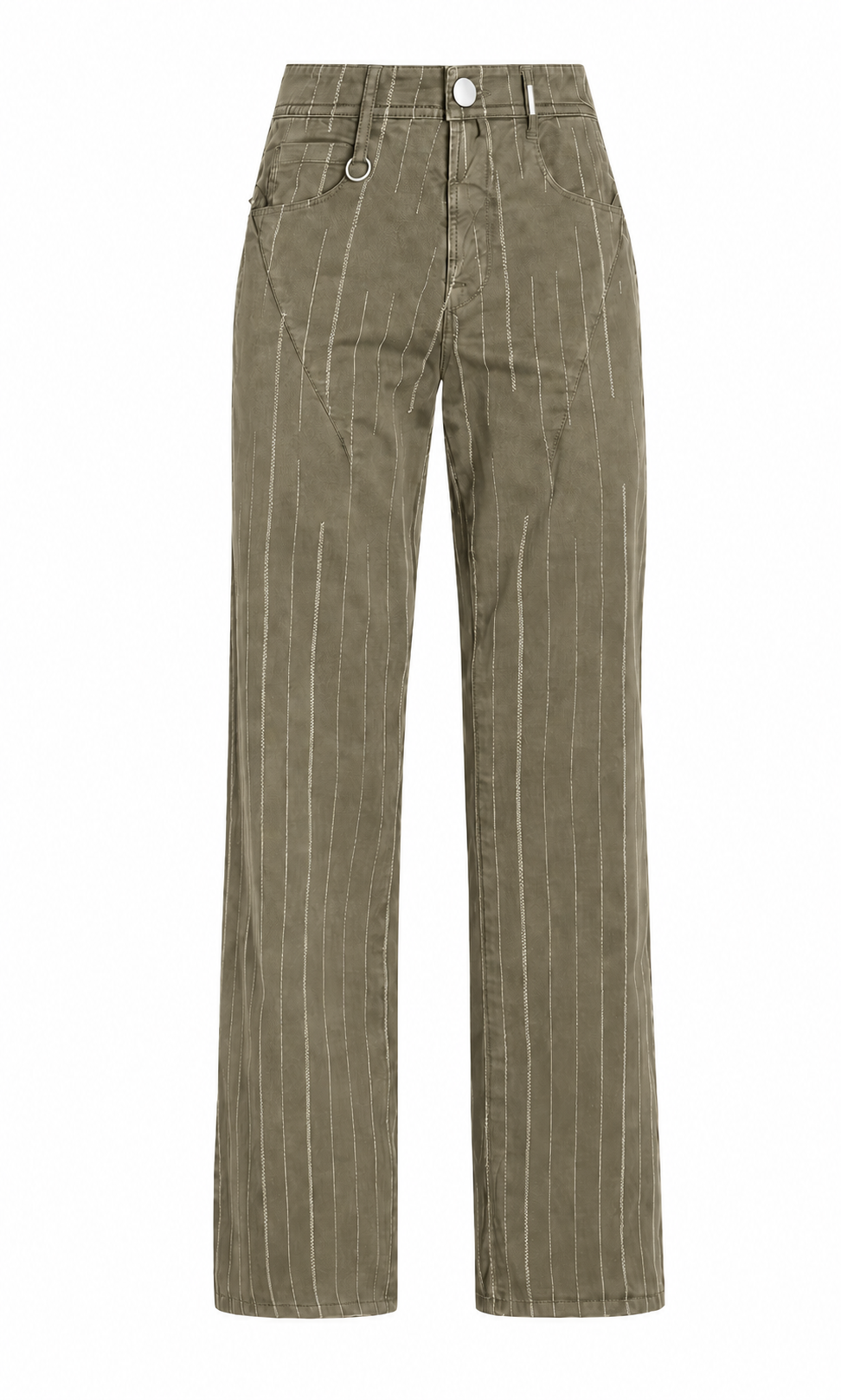 Method Khaki Striped Cropped Pants