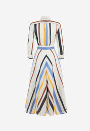 Dralla85 Tie Front Stripe Shirt Dress