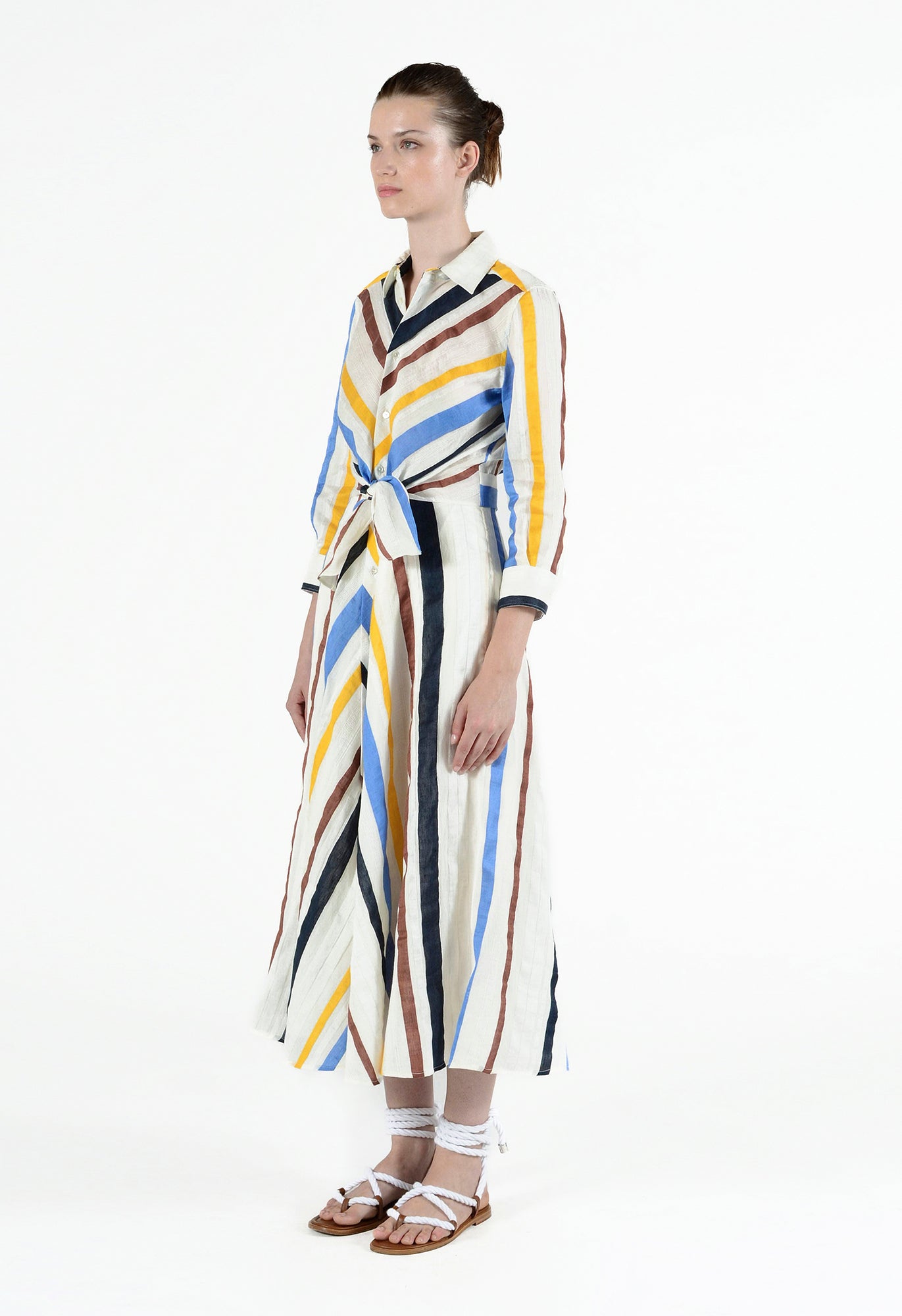 Dralla85 Tie Front Stripe Shirt Dress