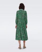 Alea Dress in Green Print