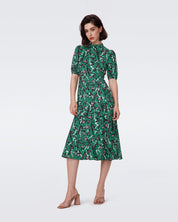 Nella Dress in Green Print