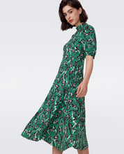 Nella Dress in Green Print