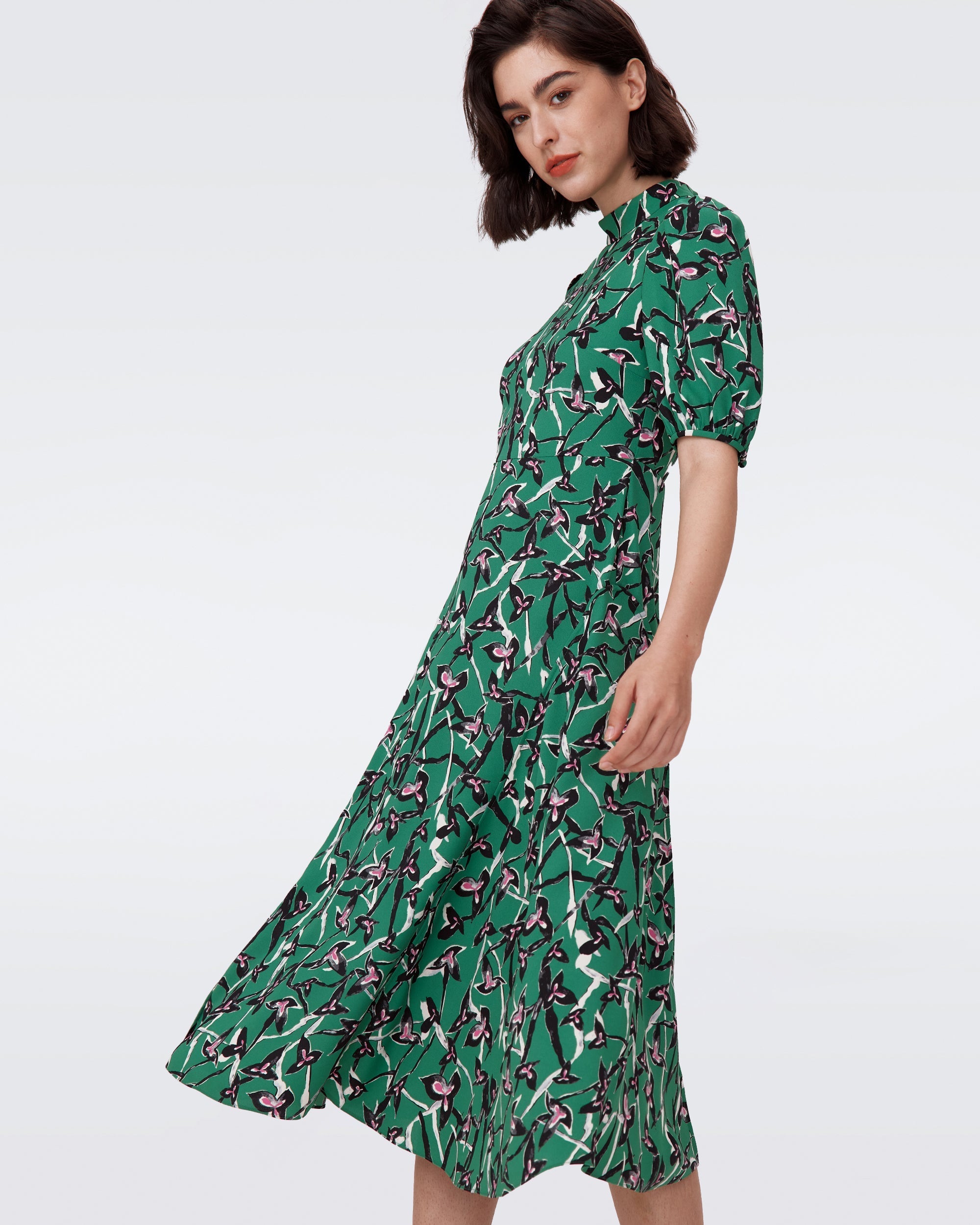 Nella Dress in Green Print