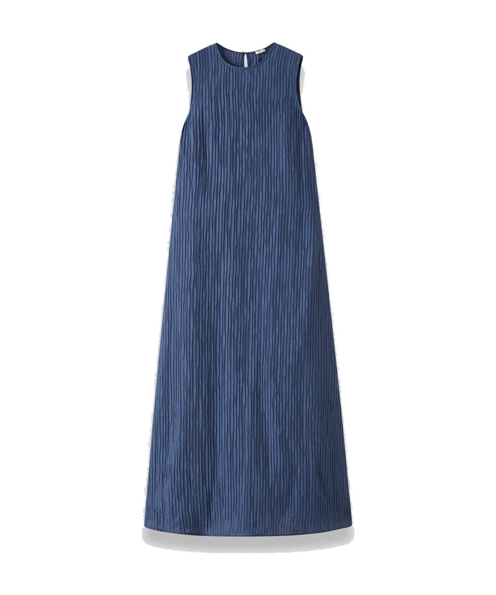 JOSEPH Dion Fluid Crinkle Dress Mineral Blue