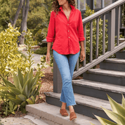 Eileen Relaxed B/U Shirt Cherry