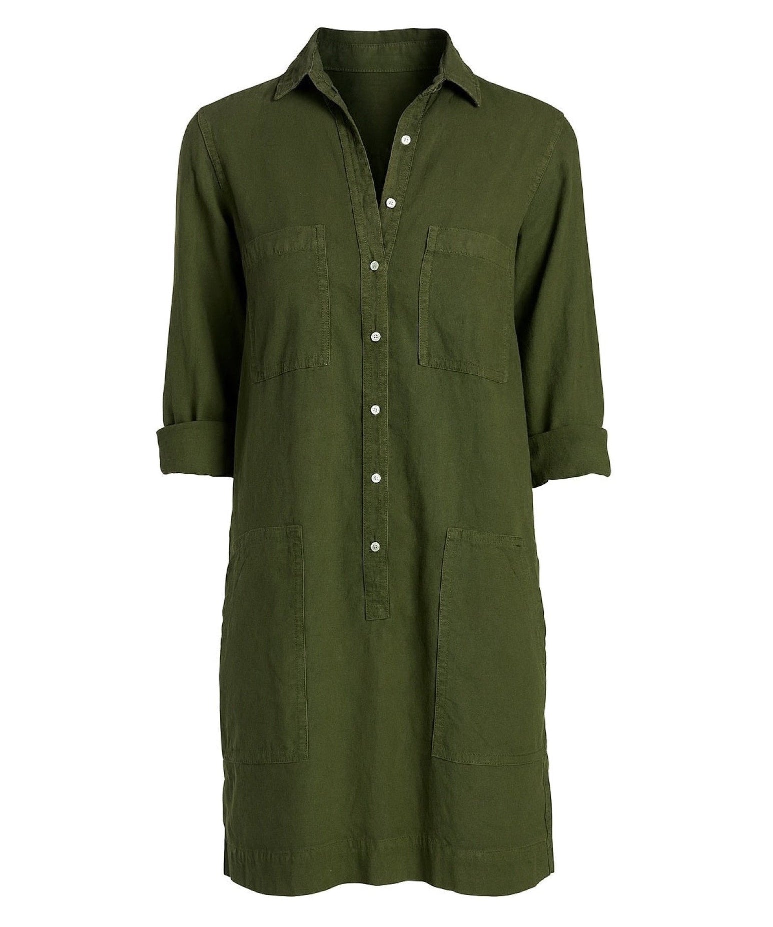 Frank & Eileen Southern Long-Sleeve Playsuit Dress Hunter Green