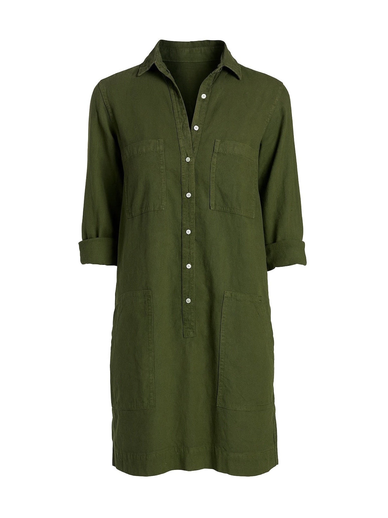 Frank & Eileen Southern Long-Sleeve Playsuit Dress Hunter Green