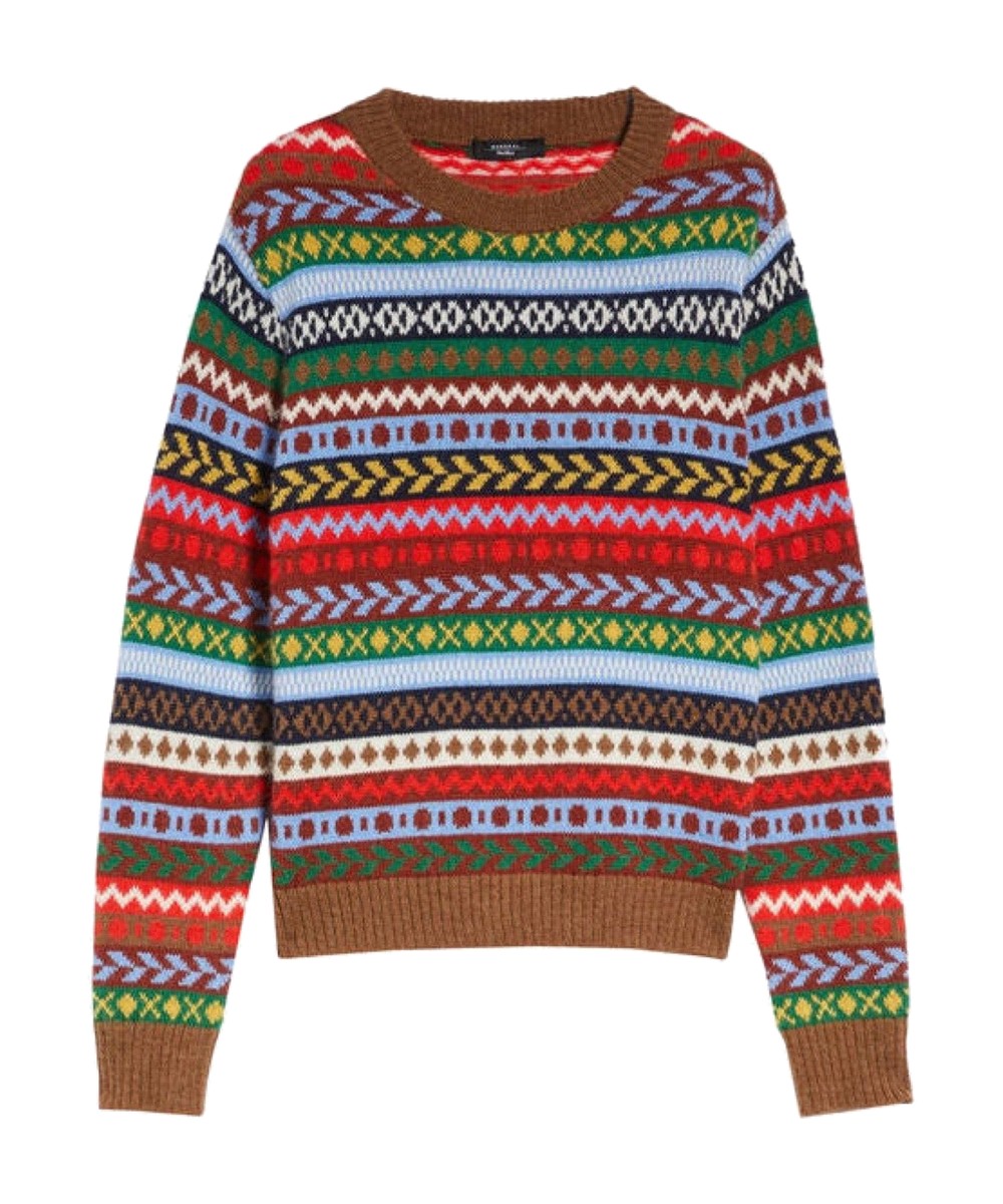 Weekend Max Mara Edicola Relaxed-Fit Knitted Sweater Intarsia-Pattern