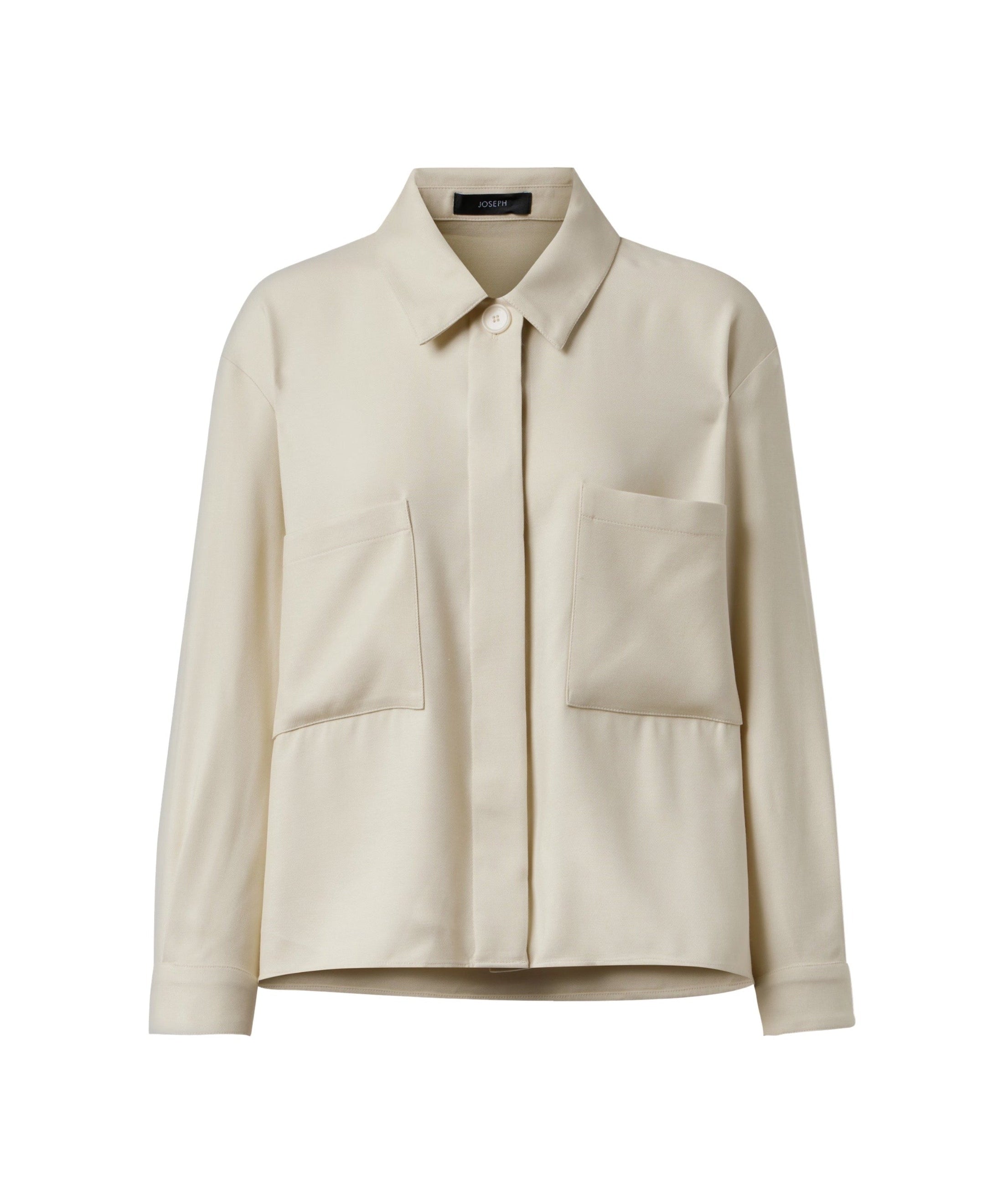 JOSEPH Satie Viscose Twill Shirt Jacket Affogato