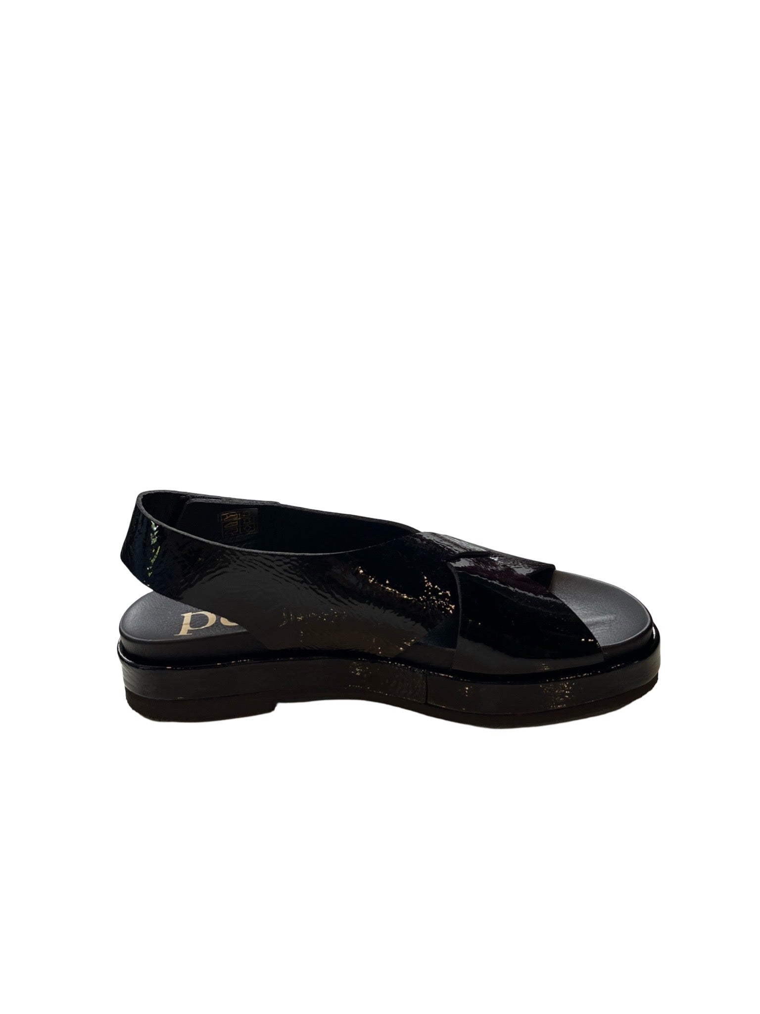 Jaile Black Patent Leather Sandals