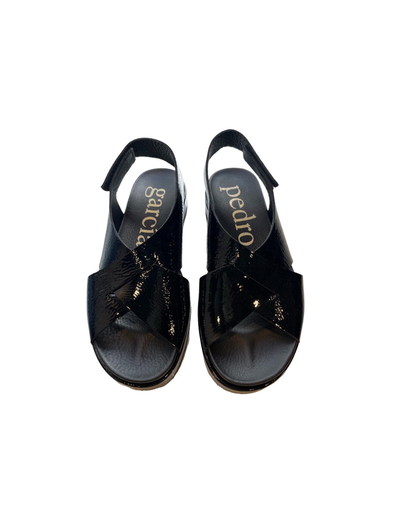 Jaile Black Patent Leather Sandals