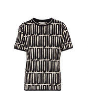 Ramo Top Black & Cream Print