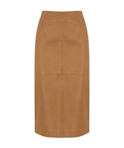 Studio Max Mara Cloro Leather Skirt Camel