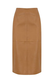 Camel Leather Skirt