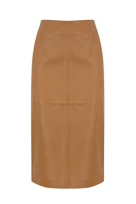 Camel Leather Skirt