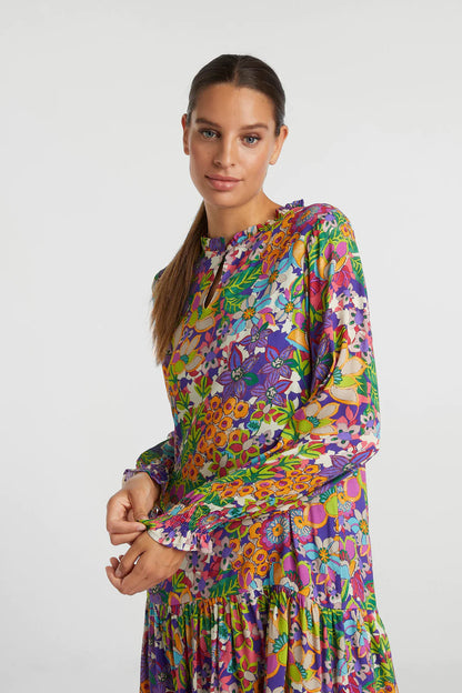 Printed  Dress with Frill